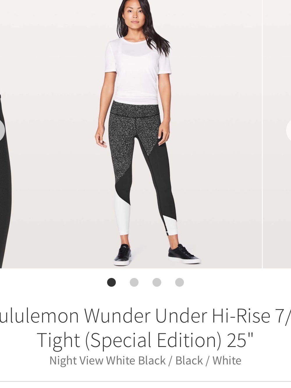 (4) lululemon winder under 7/8
 Black & White High-Waist Leggings